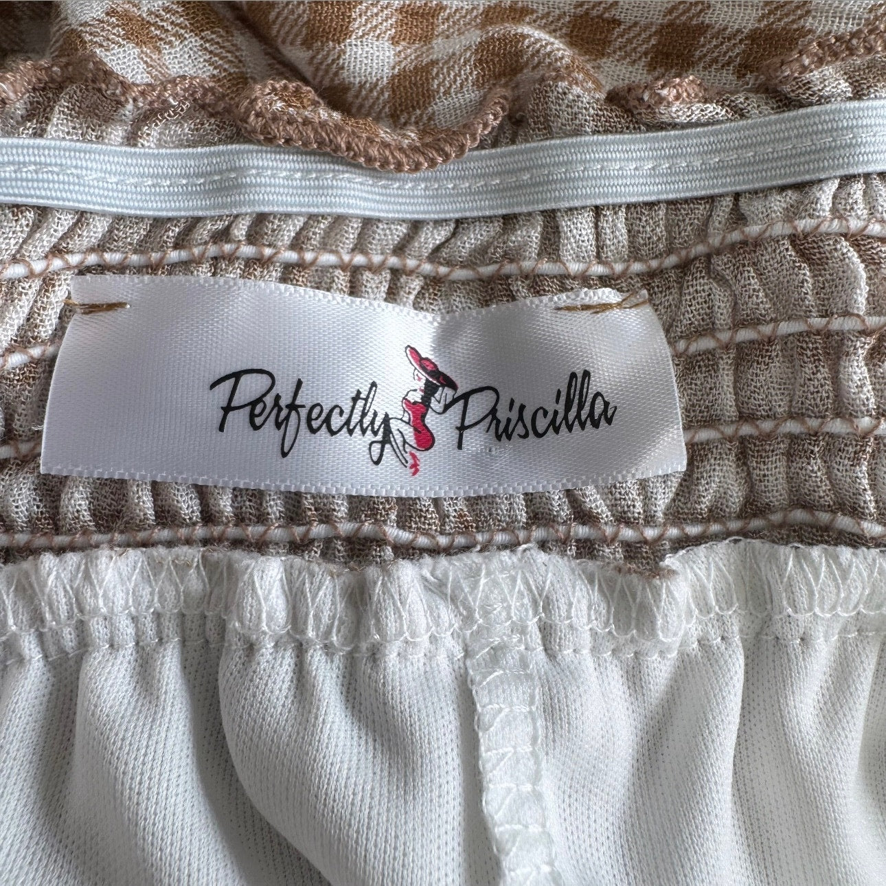 Perfectly Priscilla Gingham Print High Waisted Flare Bottom Pants