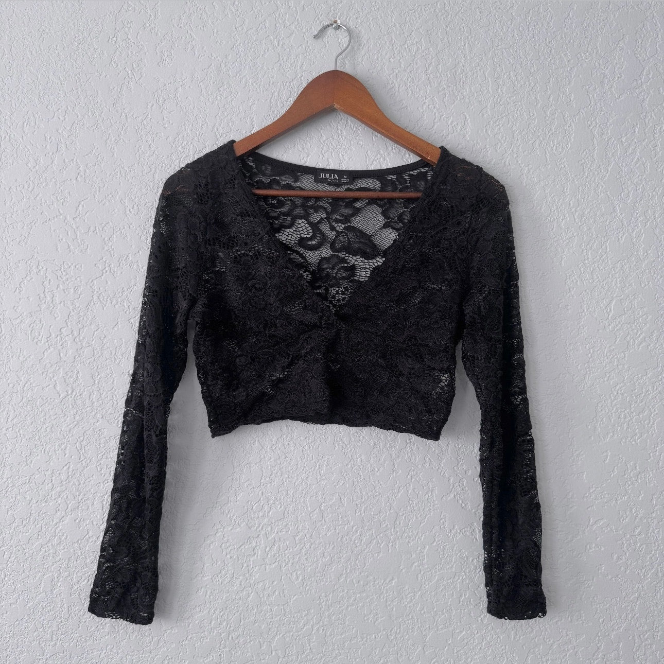 julia lace two piece leggings & long sleeve crop top set