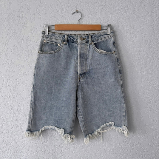 Beige Botany Light Wash Bermuda Jean Shorts