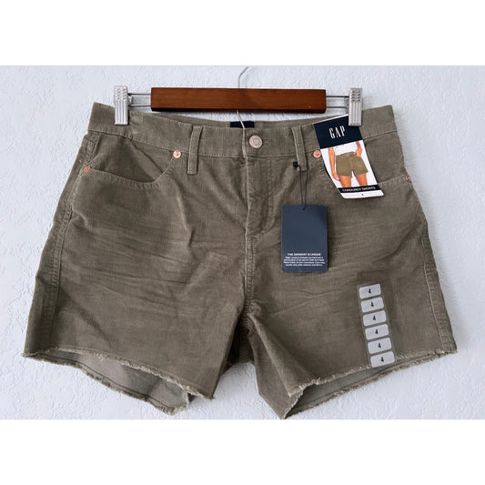 GAP green raw hem corduroy shorts size 4