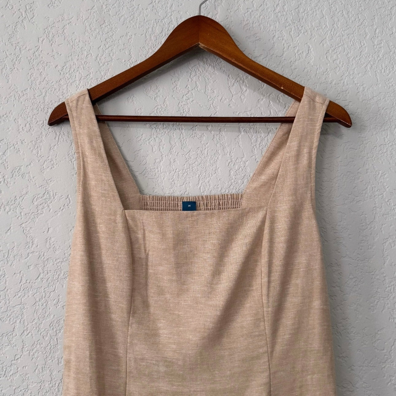 old navy linen blend sleeveless midi length dress