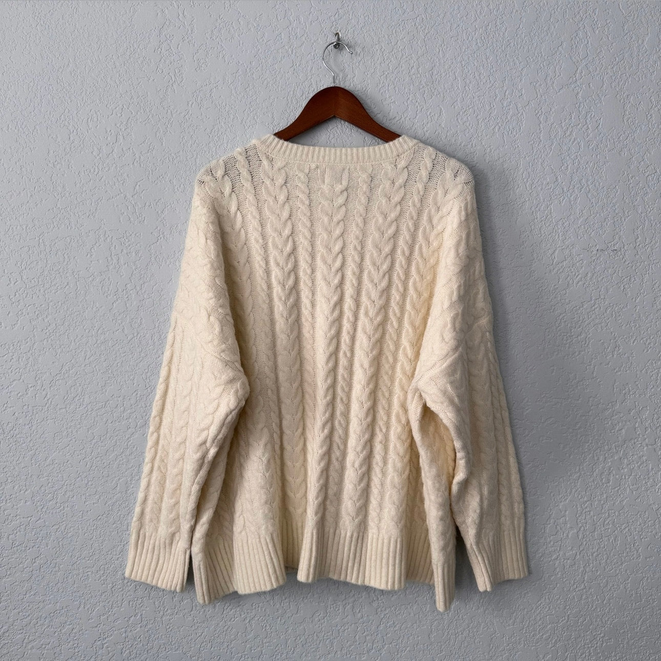 joie long sleeved soft cable crewneck sweater