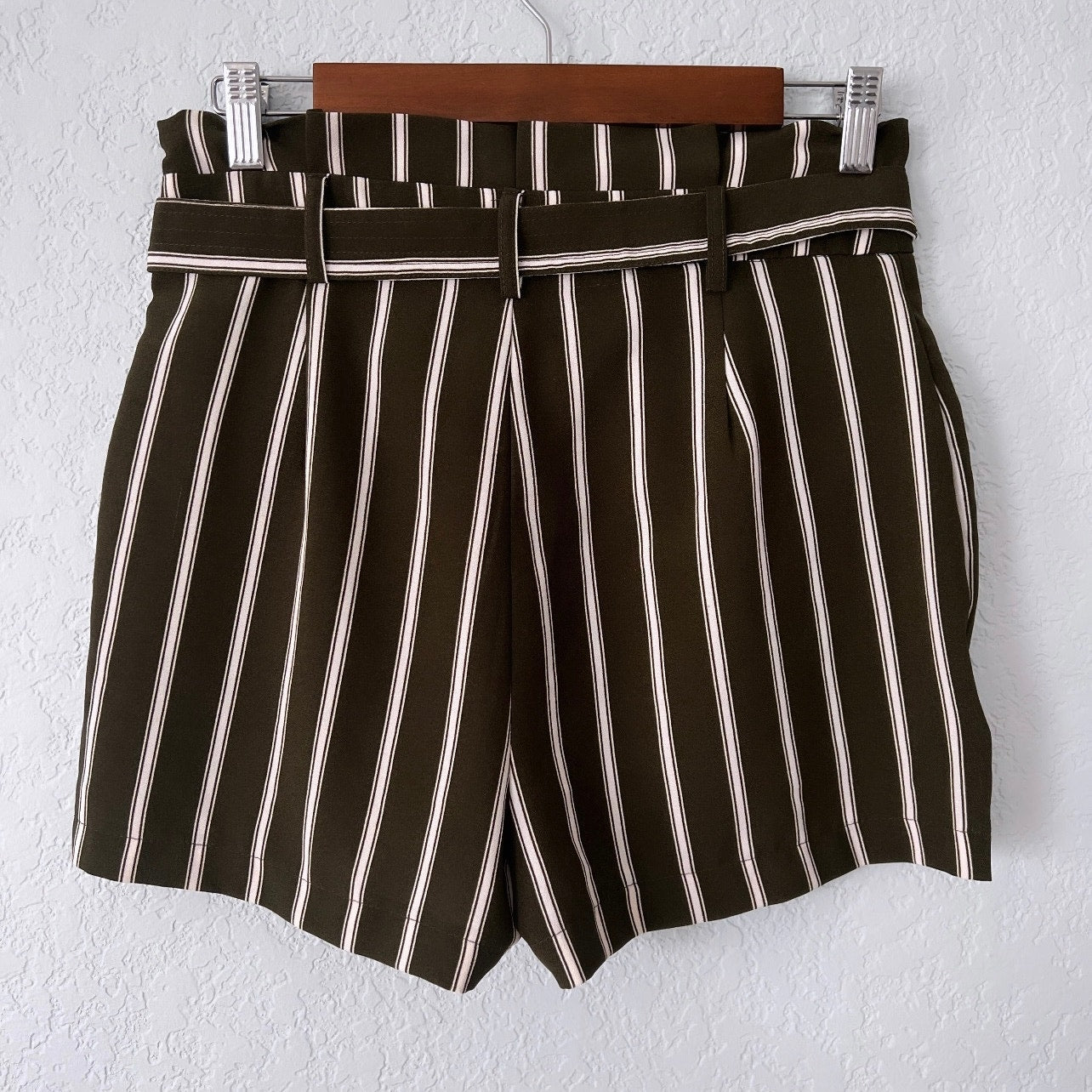 Cisono Striped Paper Bag Shorts