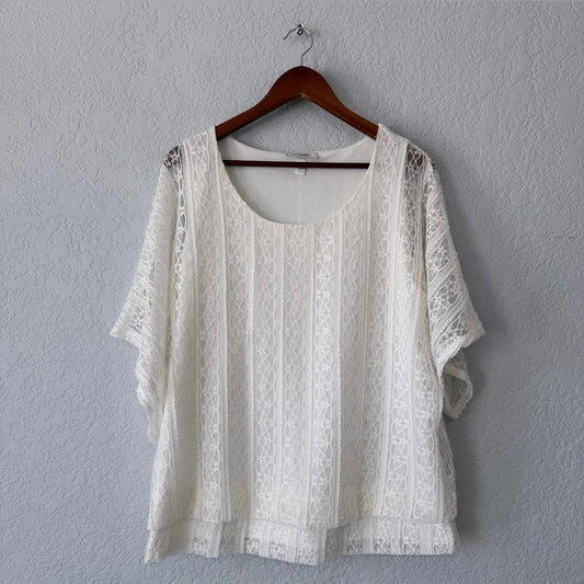 Dressbarn Lace Short Sleeve Blouse