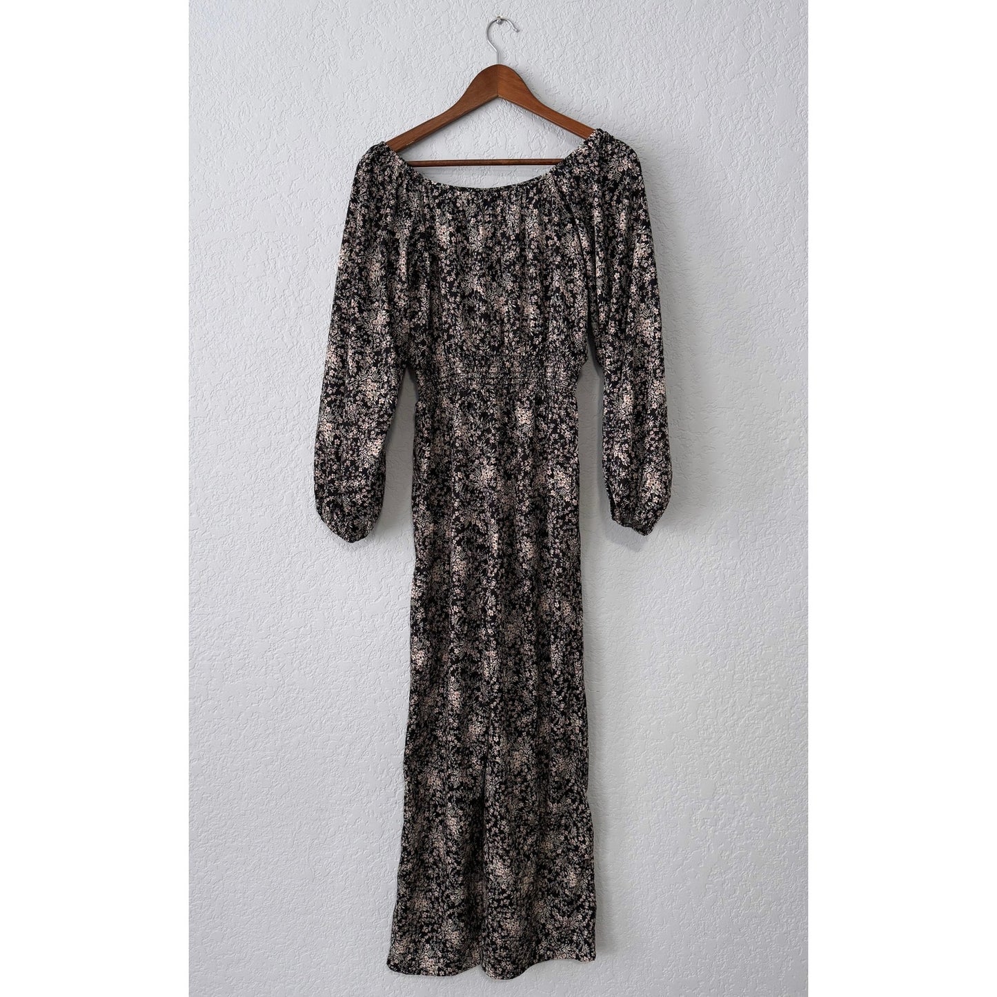 ivy city floral pattern long sleeve pant jumpsuit