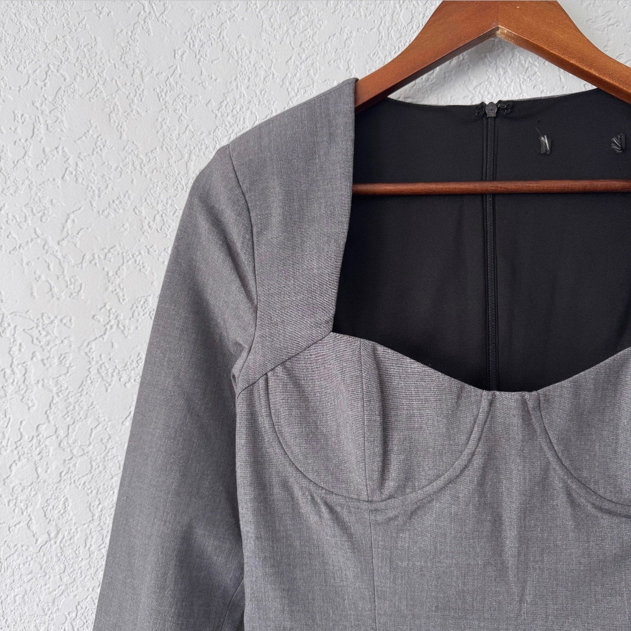 zara long sleeve office business casual mini dress