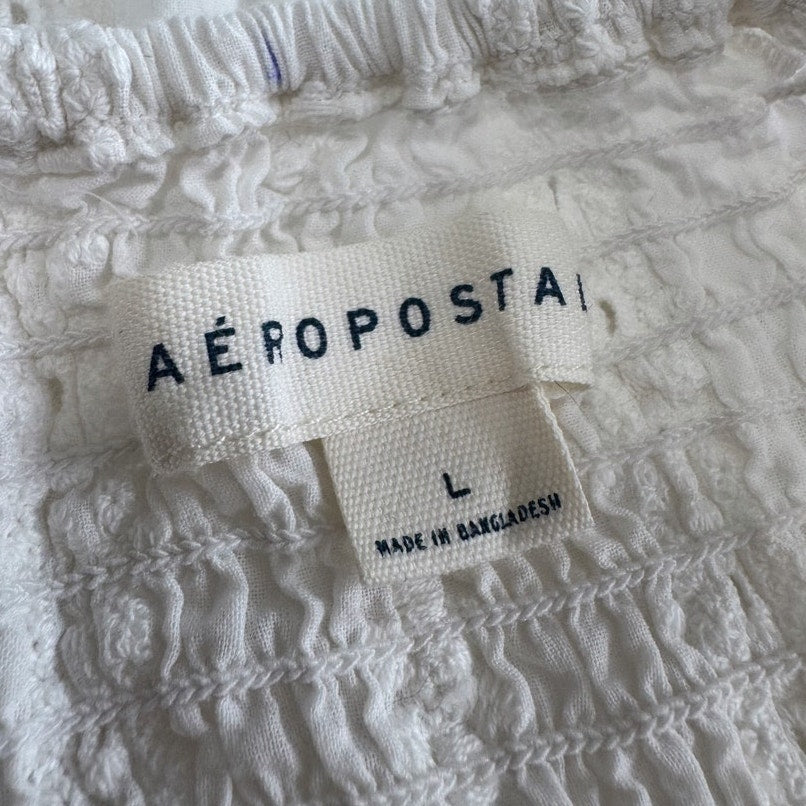 aeropostale solid sweetheart eyelet slim dress