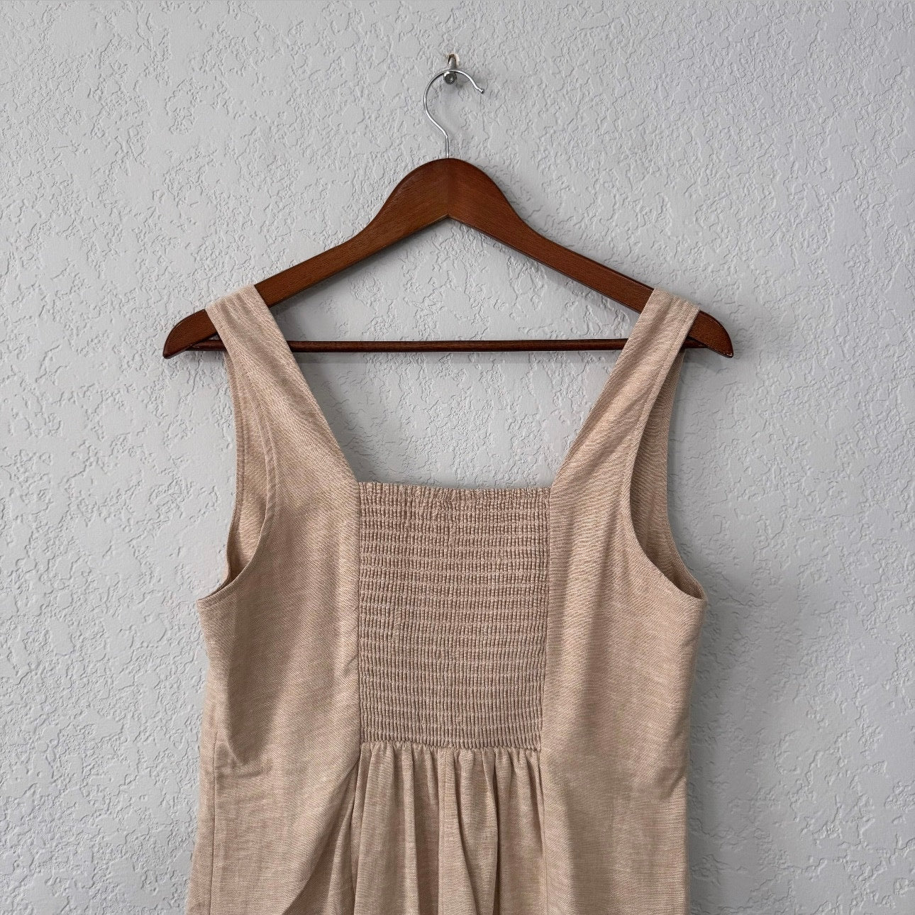 old navy linen blend sleeveless midi length dress