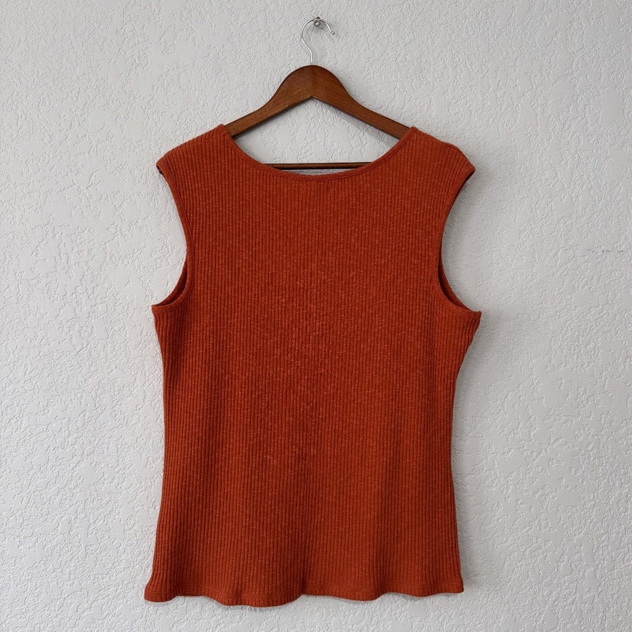 maurices rust orange textured corset styled tank top size x-large