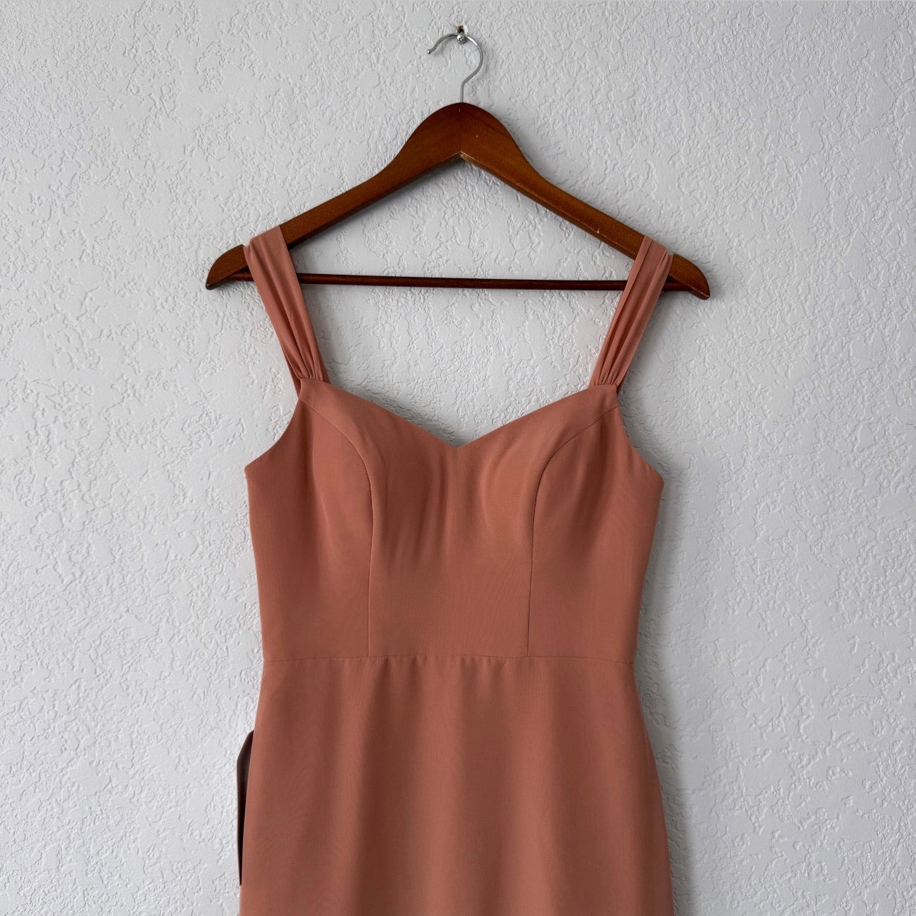 azazie bronzer sleeveless maxi length bridesmaid dress