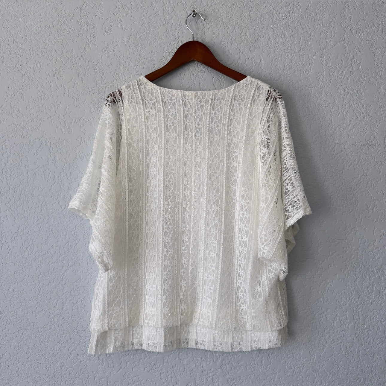 Dressbarn Lace Short Sleeve Blouse
