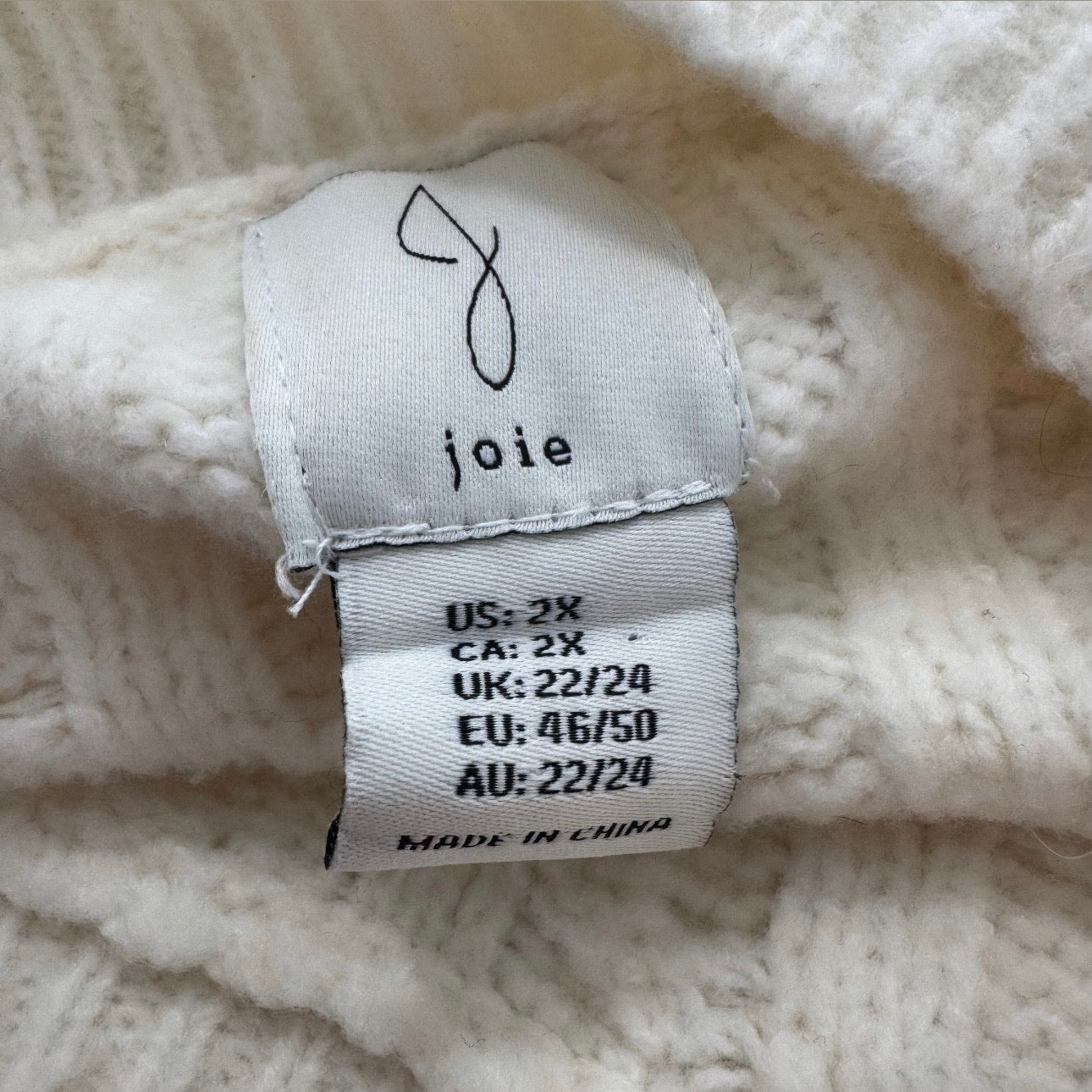 joie long sleeved soft cable crewneck sweater