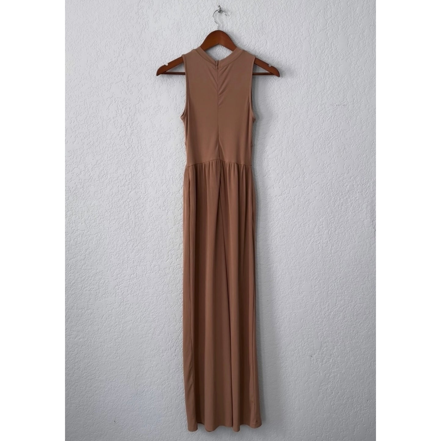 cider sleeveless ribbed crewneck wide leg jumpsuit romper