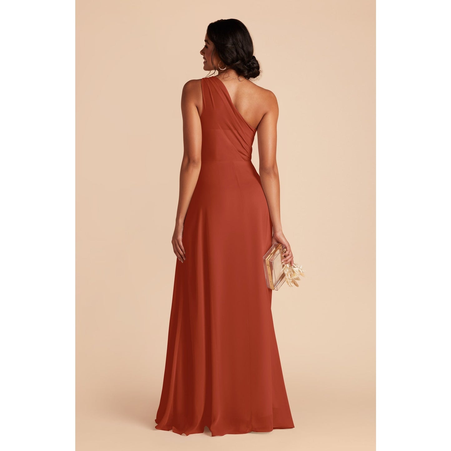 birdy grey kira chiffon one shoulder floor length dress