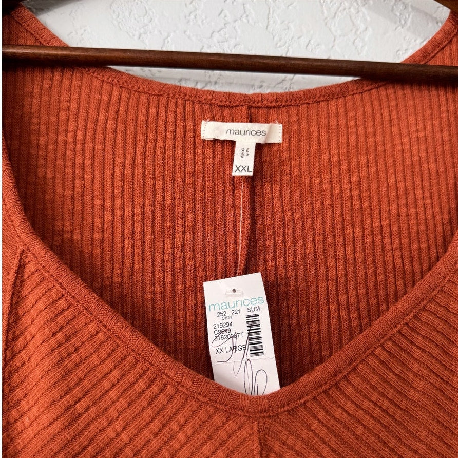 maurices rust orange textured corset styled tank top size x-large