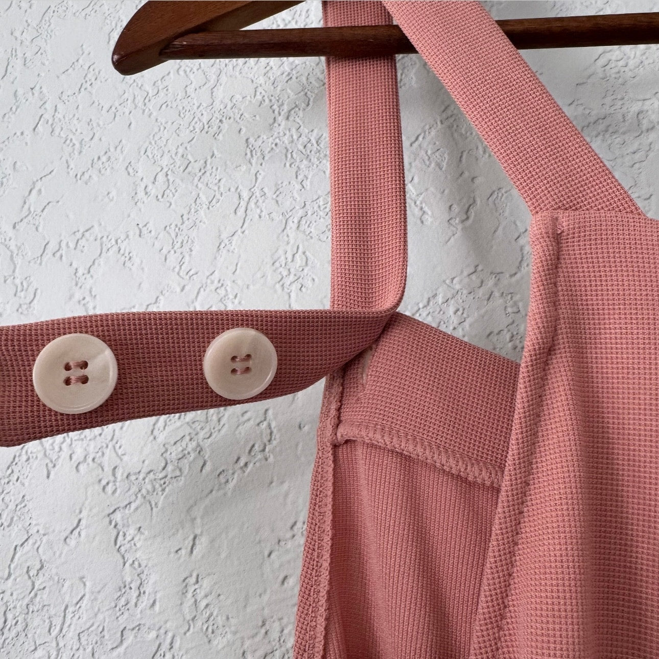 Halara Rose Tan Pocket Waffle Short Overalls