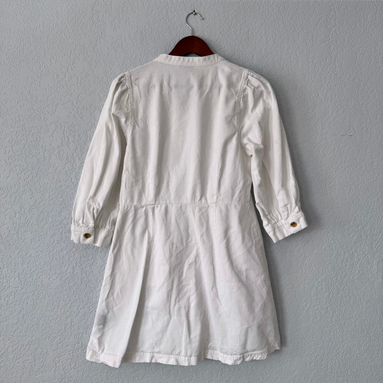 Who. What Wear White Button Up Long Sleeve Denim Dress Size Medium