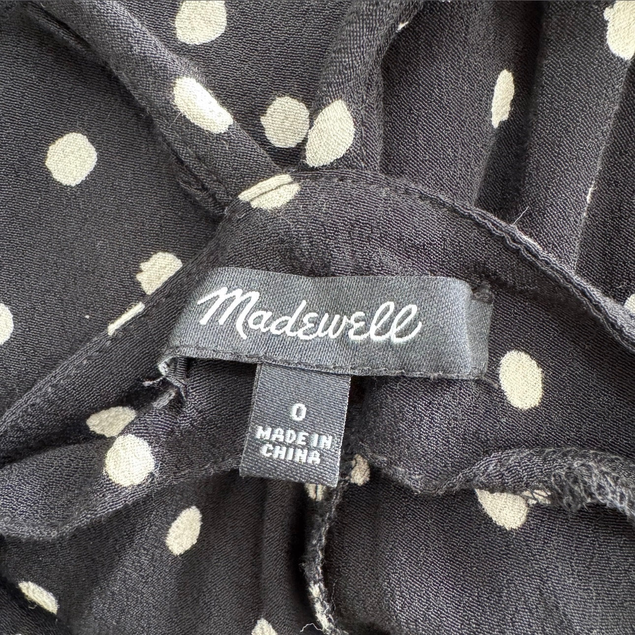 madewell polkadot ruffle strap cami tank