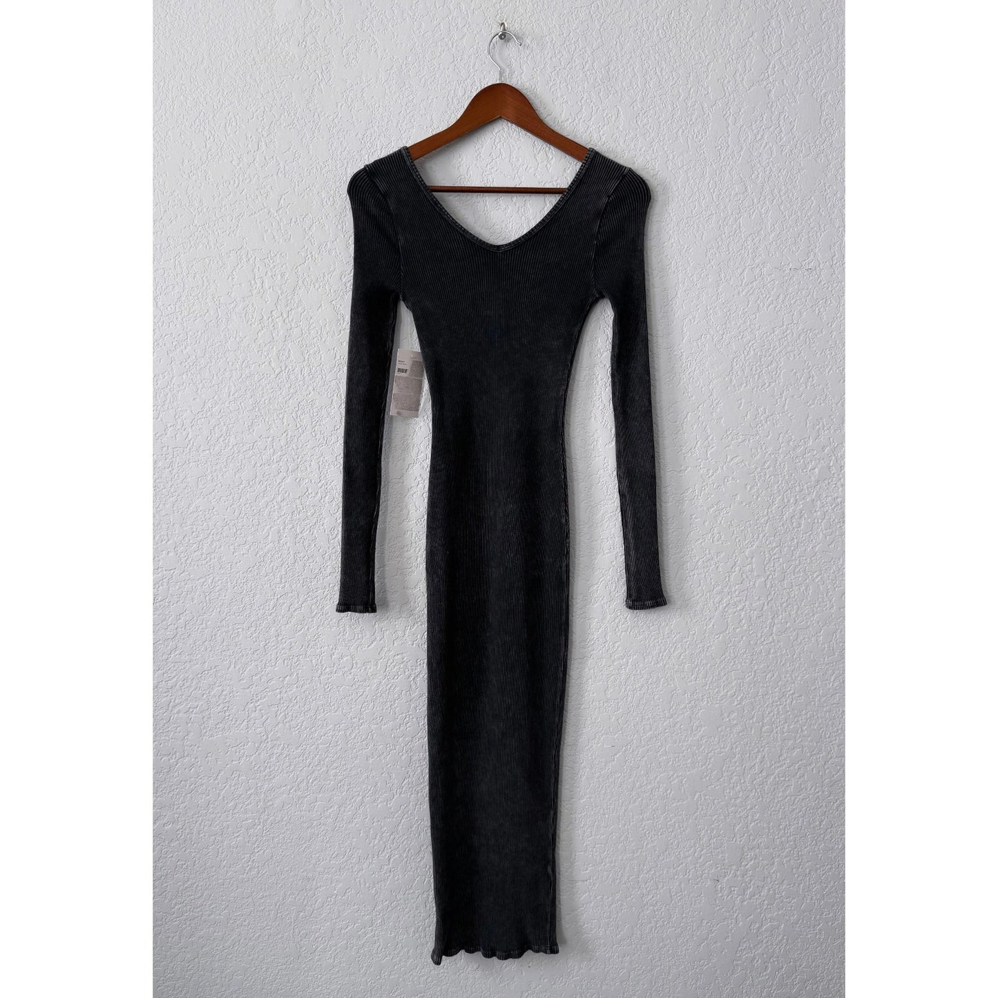 junie clothing long sleeve fitted ribbed maxi dress