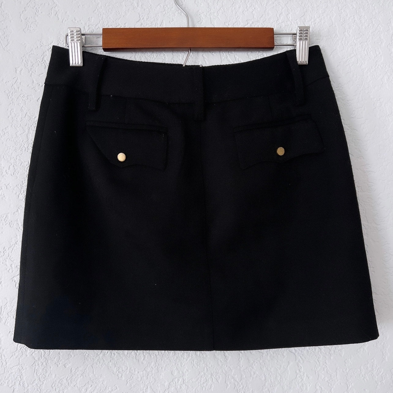 express wool blend stretch mini skirt