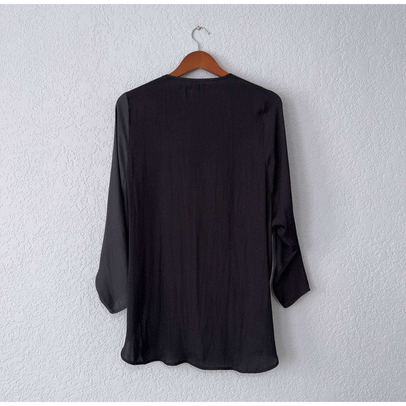 silence + noise dual toned high low long sleeve blouse