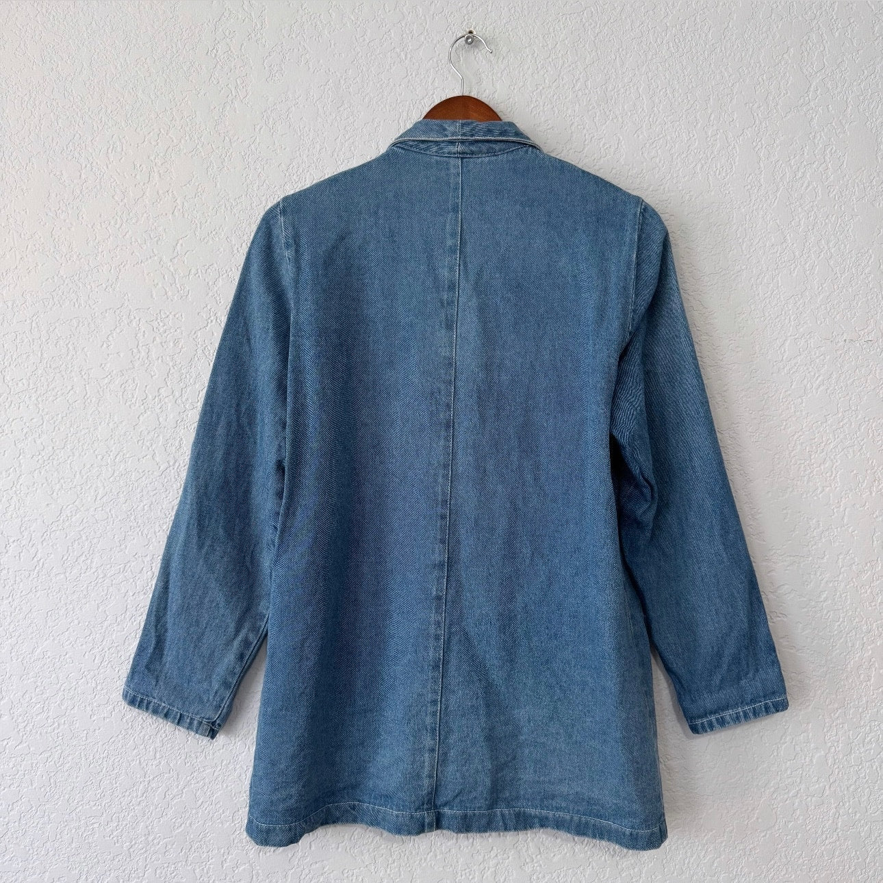 pado vintage embellished blue denim jean blazer jacket