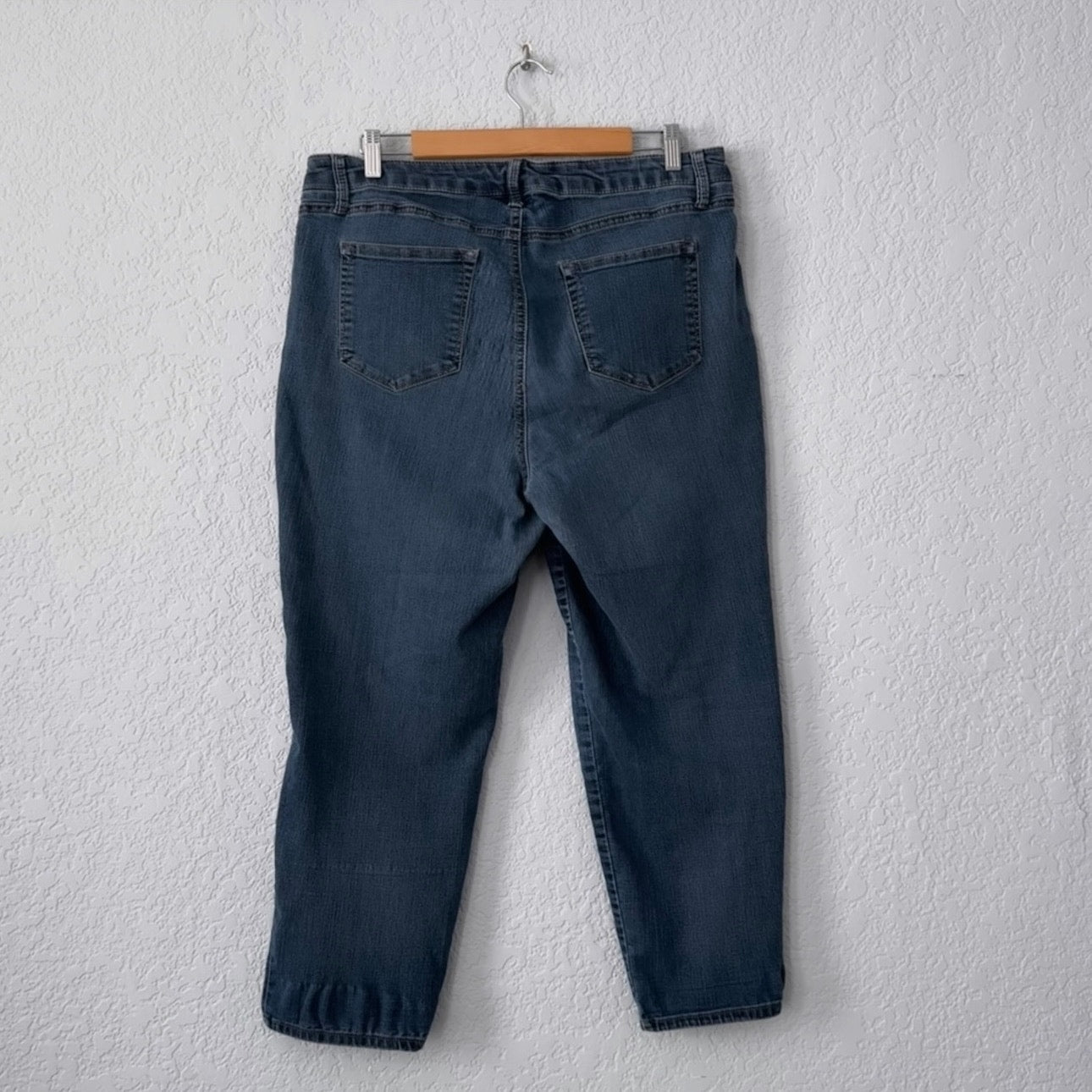 westport blue dark wash denim signature fit boyfriend jeans size 14