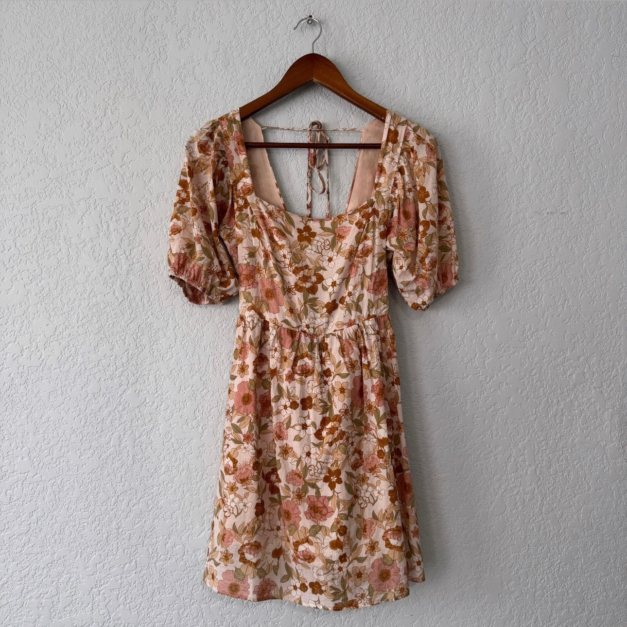 dress forum floral patterned puff sleeve babydoll mini dress