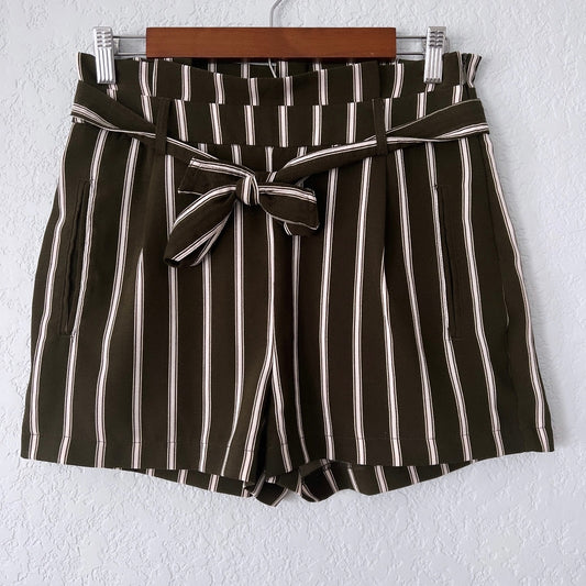 Cisono Striped Paper Bag Shorts