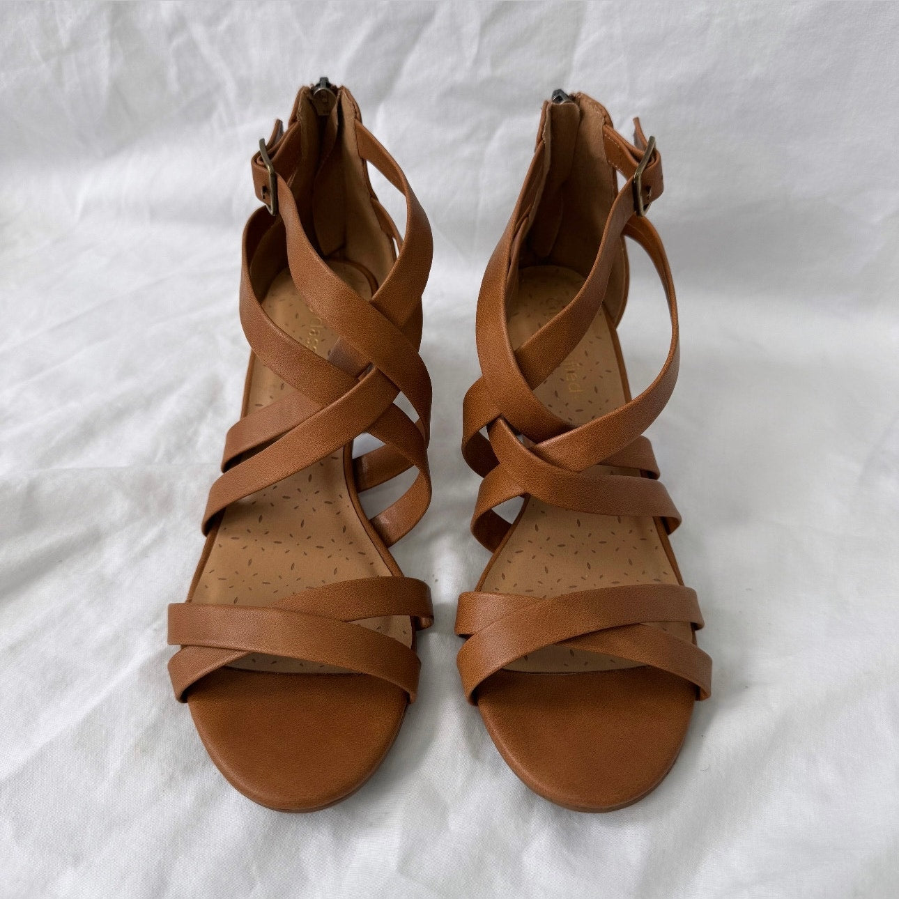 City Classified Brown Strappy Heeled Sandals SIze 8.5