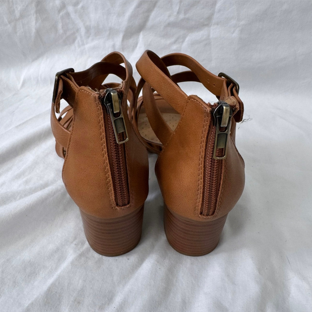City Classified Brown Strappy Heeled Sandals SIze 8.5