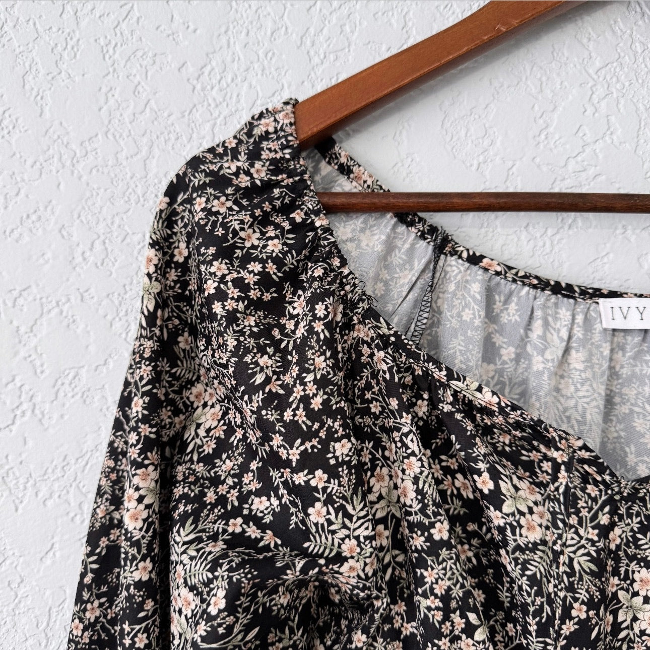 ivy city floral pattern long sleeve pant jumpsuit