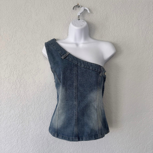 Unbranded Denim One Shoulder Top