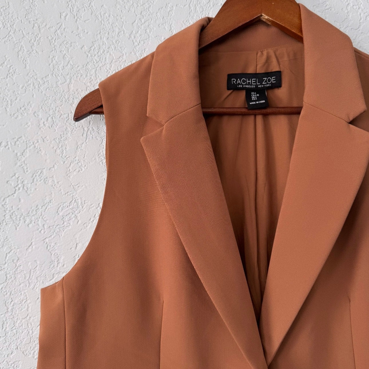 rachel zoe rust collared vest blazer