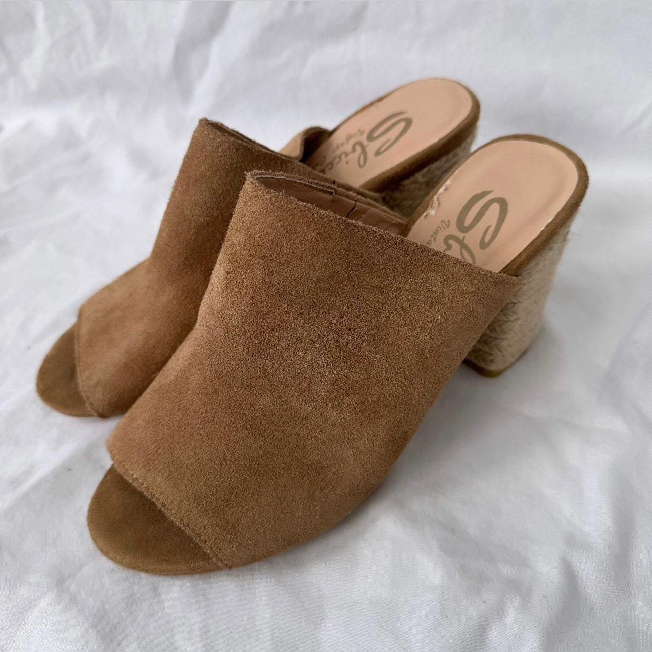 Sbicca Brown Slip On Clog Chunky Wedge Heels