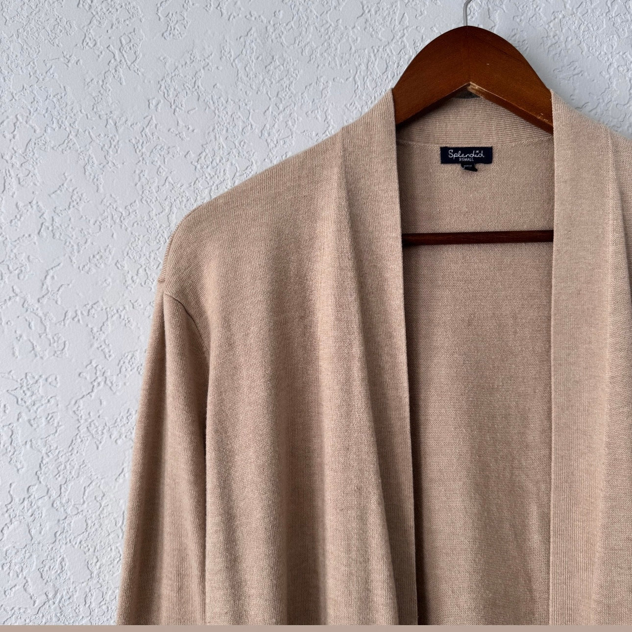 splendid cashmere blend long sleeve ribbed cardigan