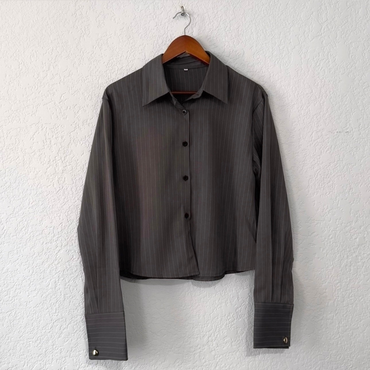 unbranded pinstriped officecore two piece mini skirt set