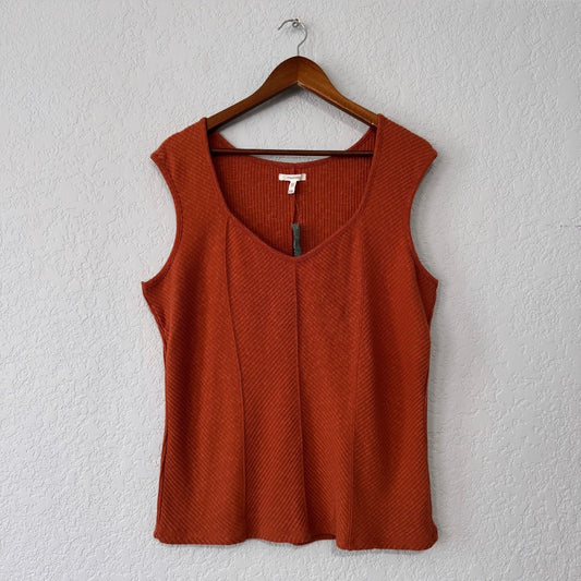 maurices rust orange textured corset styled tank top size x-large